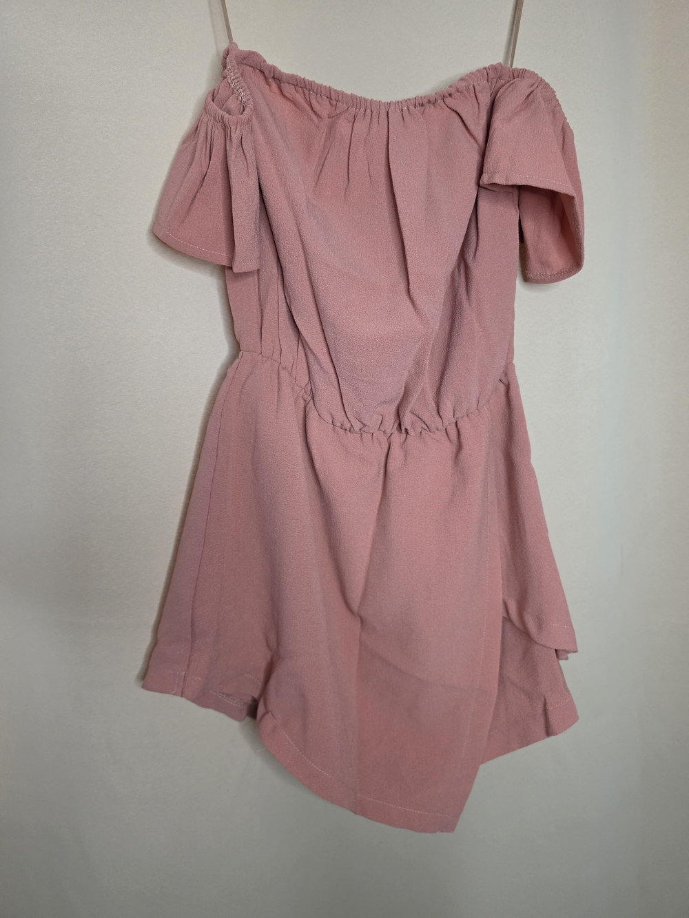 Reverse Blush Pink Off-Shoulder Mini Dress
